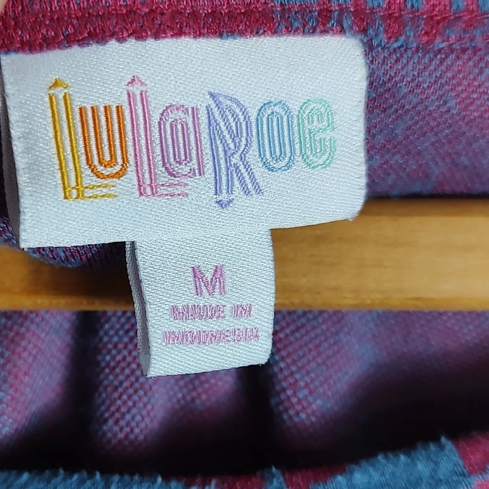 Lularoe Red Blue Checkered Print Midi Dress M - Picture 5 of 9
